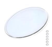 Round Glass Dining Table - 8mm Tempered Clear Glass - Sleek Polished Edges - Modern 65cm Design for Dining Room & Kitchen - Elegant Home Furniture