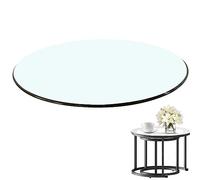Round Glass Dining Table Custom Size Transparent High-Gloss Crystal Center Table for Living Room 45-100CM Diameter Elegant Round Table for Dining Room