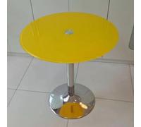 Round Glass Dining Table with Tempered Glass Top, Modern Coffee Table for Small Spaces, Kitchen, and Bistro Use