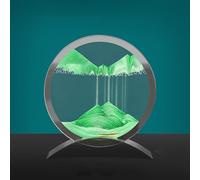 Round Glass Frame Sandscapes- Moving Sand Art Picture Decor 3D Deep Sea Sandscape, Round Glass Frame Display Flowing Sand Relaxing Toy for Desktop Home Office Work Decoration ( Color : D , Size : 27*2