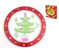 Round Glass Plate Sweet X-Mas 35Cm Crazystock Selection