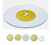 Round Glass Rotatable Serving Tray for Dining Table Lazy Susan Turntable | Tabletop Serving Board 28 32 36 40in Transparent Rotating Serving Plate Organizer Tray, Silent(Smooth Sailing,68cm/26.8in)