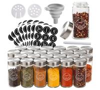 Round glass spice jars, 24 × 100 ml Se of spice container with new laser engraving technique, label
