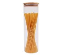 Round Glass Storage Jar with Bamboo Lid - Airtight Transparent Food Container for Coffee, Tea, Sugar, Spices, Multi-Grain, Nuts, Flour, Rice & Dry Goods - Storage Canister (2000ml)