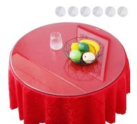 Round Glass Table Top 35 inch Waterproof & Heat Resistant Tempered Glass Smooth Edges Easy To Clean Clear Glass Coffee Table Top for Outdoor Garden Dining