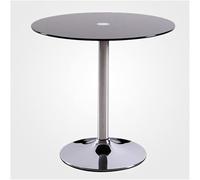 Round Glass Top Pedestal Dining Table with Chrome Base, Modern Design for Kitchen, Bistro, or Breakfast Nook, Seats 2-4 People