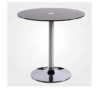 Round Glass Top Pedestal Table Glass Kitchen Dining Table 60/70/80cm Modern Circular 2-4 Seater Breakfast Bistro Table Chrome Base