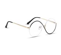 Round Glasses,Circular Cosplay Eyewear Clear Old Metal Frame Eyeglass Vintage Fake Black Frames Retro 90s Circle Rimmed Eye Lenses Eyeglasses,for Adult Women Mens Witch Demon Dress Halloween Costume