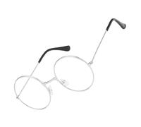 Round Glasses,Fake Eyeglasses,Vintage 90s Style Metal Wire Frame Clear Lens Fashion Spectacles, Retro Circular Eyewear for Wizard Cosplay Costume Prop, Dress Up G ccessories Unisex Men & Women