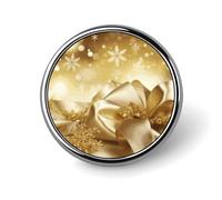 Round Gold Silk Christmas Lapel Pin Metal Custom Pins Personalized Decoration Lapel Badge Small Brooch Hat Shirt Tie Sweater Clothes Accessories Decoration for Men Women