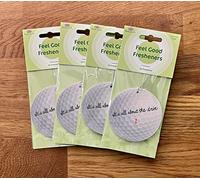 Round Golf Lovers Air Freshener - Fun Message and Golf Ball Design - Unique Birthday Gift for Him/Her - Made in UK (4)