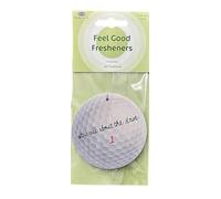 Round Golf Lovers Air Freshener - Fun Message and Golf Ball Design - Unique Birthday Gift for Him/Her - Made in UK (1)