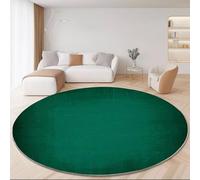 Round Green Rug for Living Room and Bedroom, 150 cm Washable Short Pile Carpet with Simple Green Texture Pattern, Soft Circle Carpet, Anti-Slip Room Decor