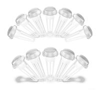 Round Grow Baskets and Domes Set of 12 Plant Accessories Slotted Design Reusable Plastic Transparent Size 1.46in for Indoor or Greenhouse Gardening(12pcs)