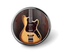 Round Guitar Musical Instrument Lapel Pin Metal Custom Pins Personalized Decoration Lapel Badge Small Brooch Hat Shirt Tie Sweater Clothes Accessories Decoration for Men Women