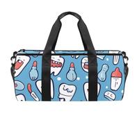 Round Gym Sports Duffel Bag with Detachable Shoulder Strap Medicine Teeth Training Handbag Overnight Bag for Women Men