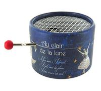 Round Hand-cranked Musical Box/Music Box Made of Reinforced Cardboard on The Theme of a Famous French Children Song with 18-Note Musical Mechanism - Au Clair de la Lune (Traditional)