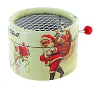 Round Hand-cranked Musical Box/Music Box Made of Reinforced Cardboard on The Theme of Christmas with 18-Note Musical Mechanism - Silent Night (Franz Gruber)