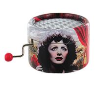 Round Hand-cranked Musical Box/Music Box Made of Reinforced Cardboard on The Theme of Edith Piaf with 18-Note Musical Mechanism - La Vie en Rose (Louiguy/Edith Piaf)