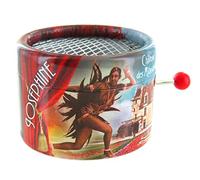 Round Hand-cranked Musical Box/Music Box Made of Reinforced Cardboard on The Theme of Joséphine Baker with 18-Note Musical Mechanism - J'Ai Deux amours (Joséphine Baker)