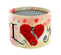 Round Hand-cranked Musical Box/Music Box Made of Reinforced Cardboard on The Theme of Love with 18-Note Musical Mechanism - Hymne à L'Amour (Edith Piaf)