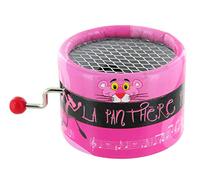 Round Hand-cranked Musical Box/Music Box Made of Reinforced Cardboard on The Theme of The Panther in Pink with 18-Note Musical Mechanism - The Panther in Pink (Henri Mancini)