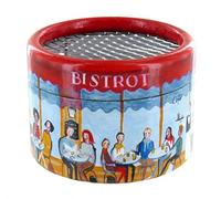 Round Hand-cranked Musical Box/Music Box Made of Reinforced Cardboard on The Theme of The Parisian bistros with 18-Note Musical Mechanism - Amélie Poulain's Waltz - Amélie (Yann Tiersen)