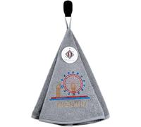 Round Hand Towel England Embroidery Grey,70cm Diameter,100% Cotton Premium By DVS Home