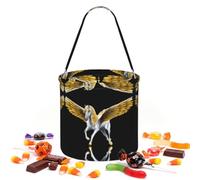 Round Handheld Candy Bag - Twill Tote for Halloween Party Gifts | Pegasus candy tote - handheld twill bag for Halloween party & gift storage