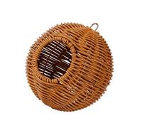Round Hanging Artificial Rattan Weave Bird Nest For Small Parrots Parakeets House Comfortable Perches Cage Accessories Hanging Parrots Nest