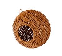Round Hanging Artificial Rattan Weave Bird Nest For Small Parrots Parakeets House Comfortable Perches Cage Accessories Decorative Bird Nest For Lovebirds