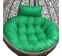 Round Hanging Basket Swing Chair Cushions Detachable Egg Swing Cushion Replacement with Headrest Washable Cushions for Indoor Outdoor Egg Chair Cushion in Green 125cm Diameter