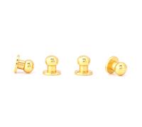 Round Head Button Studs,20pcs Round Head Solid Brass Nail Rivet Button DIY Leather Accessories for Arts and Clothers Making with Install Hole Punch(8×6mm Gold)