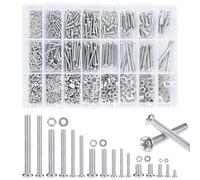 Round Head Screw and Flat Washer Nut Kit 1320 PCS, M2 M3 M4 M5 Nuts and Bolts Assortment Kit, Cross Pan Head Machine Screws Assorted Set With Hexagon Nuts And Washers For Secure Fastening, DIY