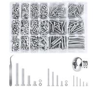 Round Head Screw and Flat Washer Nut Kit 930 PCS, M3 M4 M5 Nuts and Bolts Assortment Kit, Cross Pan Head Machine Screws Assorted Set With Hexagon Nuts & Washers For Secure Fastening, DIY