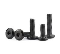 Round Head Screws 5/20Pcs M3 M4 M5 M6 M8 Black Hypotenuse large Flat Head Hex Drive Screw Down Side Furniture Screws Self-Tapping Screw (Color : 16mm, Size : M8 5PCS)