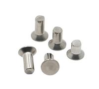 Round Head Solid Rivets, 304 Stainless Steel Flat Countersunk Head Solid Rivet Self Plugging GB869 Pack 145pcs M2-M6