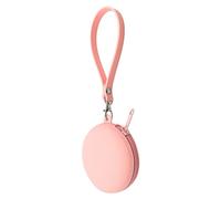Round Headphone Bag Kid Coin Purse Cute Coin Pouch Small Change Purse Lightweight Storage Bag with Zipper Earphone Pouch, Pink, As Shown