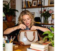 Round Heart Shaped Keychain - ABS Metal Construction, Touch Sensor Activated, Compact Portable Size, Rechargeable Battery Powered | Handbag Pocket Backpack LED Light Travel