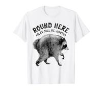 Round Here Folks Call Me Jimothy The Raccoon Value Graphic T-Shirt, Men, White, M