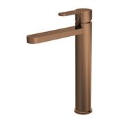 Round High Rise Mono Basin Mixer Tap Brushed Bronze Balterley Brown One Size