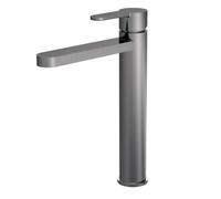 Round High-Rise Mono Basin Mixer Tap - Brushed Pewter