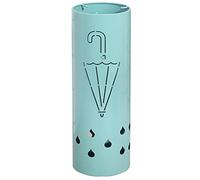 Round Hollow-Carved Umbrella Stand with Umbrella Pattern, Iron Anti-Rust Holder, Multi-Purpose Decorative Rack for Home & Office - Stylish Blue Design