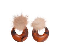 Round hoop earrings made of fluffy resin, with a hollow design, creating an intimate and sophisticated aesthetic