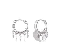 Round Hoop Tassel Dangle Earrings for Women Layered Circle Huggie Drop Charm Earring Boho Chandelier Coin Earrings Minimalist Statement Gifts, L, Acrylic, No Gemstone