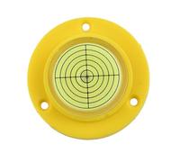 Round Horizontal Bubble Level 50mm with 60' Accuracy, Acrylic Material for Boats Caravans Scaffolding - Yellow Shell White/Green Water or Black Shell Cross Green Water