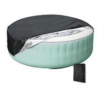 Round Hot Tub Cover Pool Dust Cover,Water- Resistant Solar Spa Hot Tub Thermal with Adjustable Hem Drawstring,Outdoor Living-home Above-ground Swimming Pool Bathtub Covers,BLACK,190x30cm/75x12in