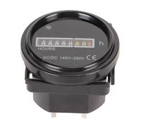 Round Hour Meter Mechanical Timer, 140 - AC DC, High Accuracy Durable Plastic - Waterproof Design, Easy Installation for Cars Motorbikes Boats
