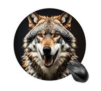 Round Hungry Like A Wolf Mouse Pad Non-Slip Rubber Base Waterproof Mouse Mat Travel Portable Gaming Mousepad for Office Work Home Computer Laptop Personalized Accessory
