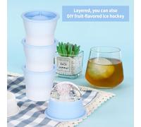 Round Ice Cube Molds (Set of 4) - 2.3 Inch Large Ice Ball Maker Molds with Lid, Easy to Fill & Release Sphere Whiskey Ice Cubes Mold for Chilling Bourbon Scotch Cocktails Juice Coffee Drinks